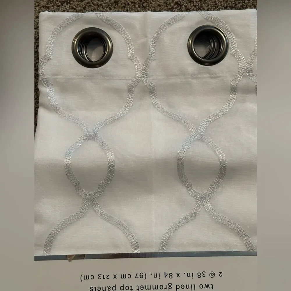 Regal Luxe White Window Panel Pair NWT